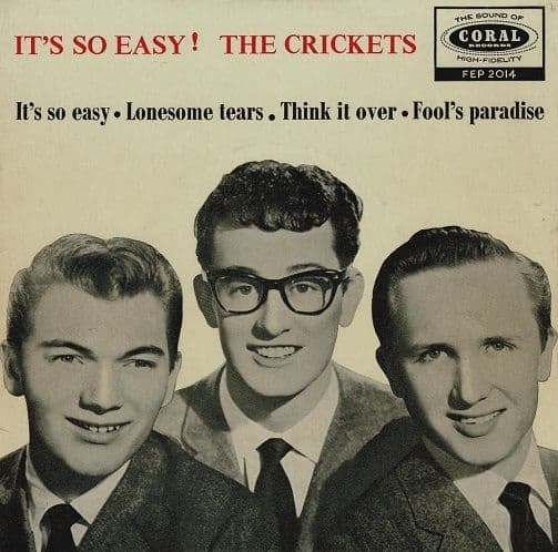 THE CRICKETS It's So Easy EP Vinyl Record 7 Inch Coral 1960