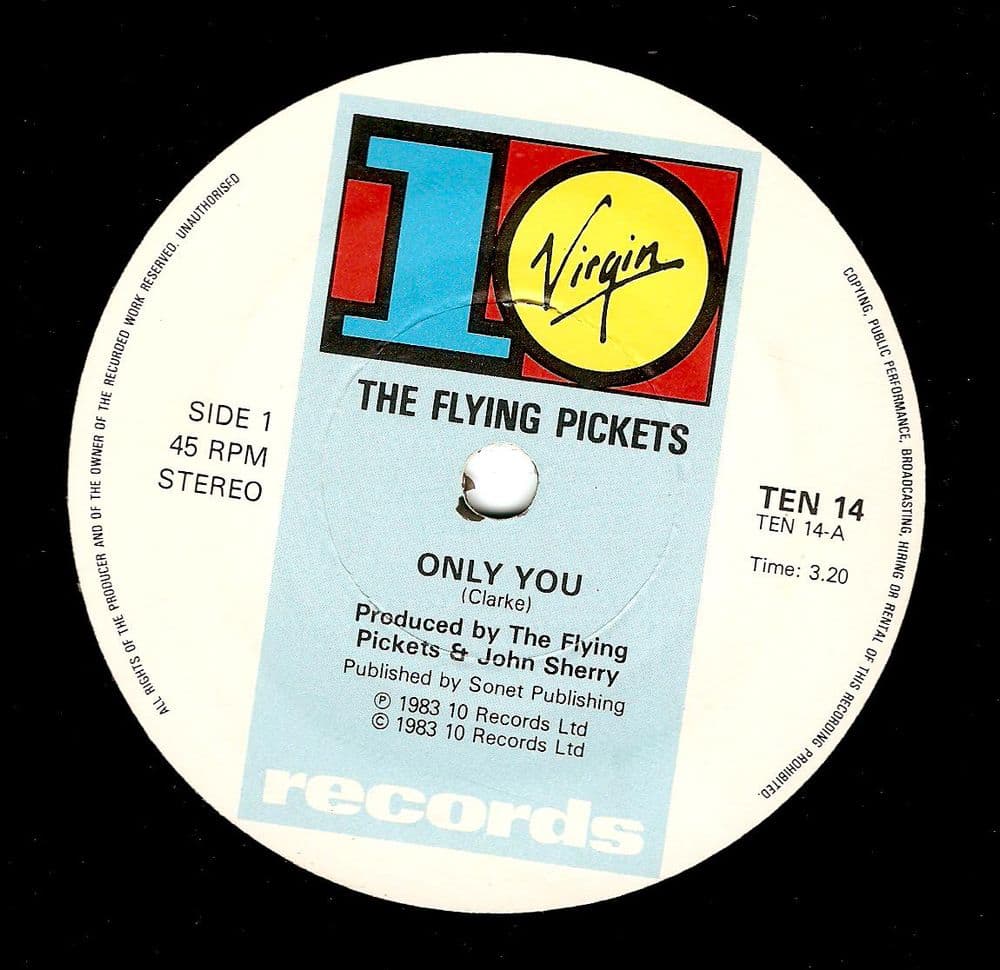 THE FLYING PICKETS Only You Vinyl Record 7 Inch 10 1983