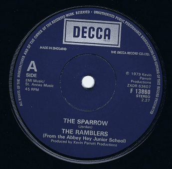 THE RAMBLERS The Sparrow Vinyl Record 7 Inch Decca 1979