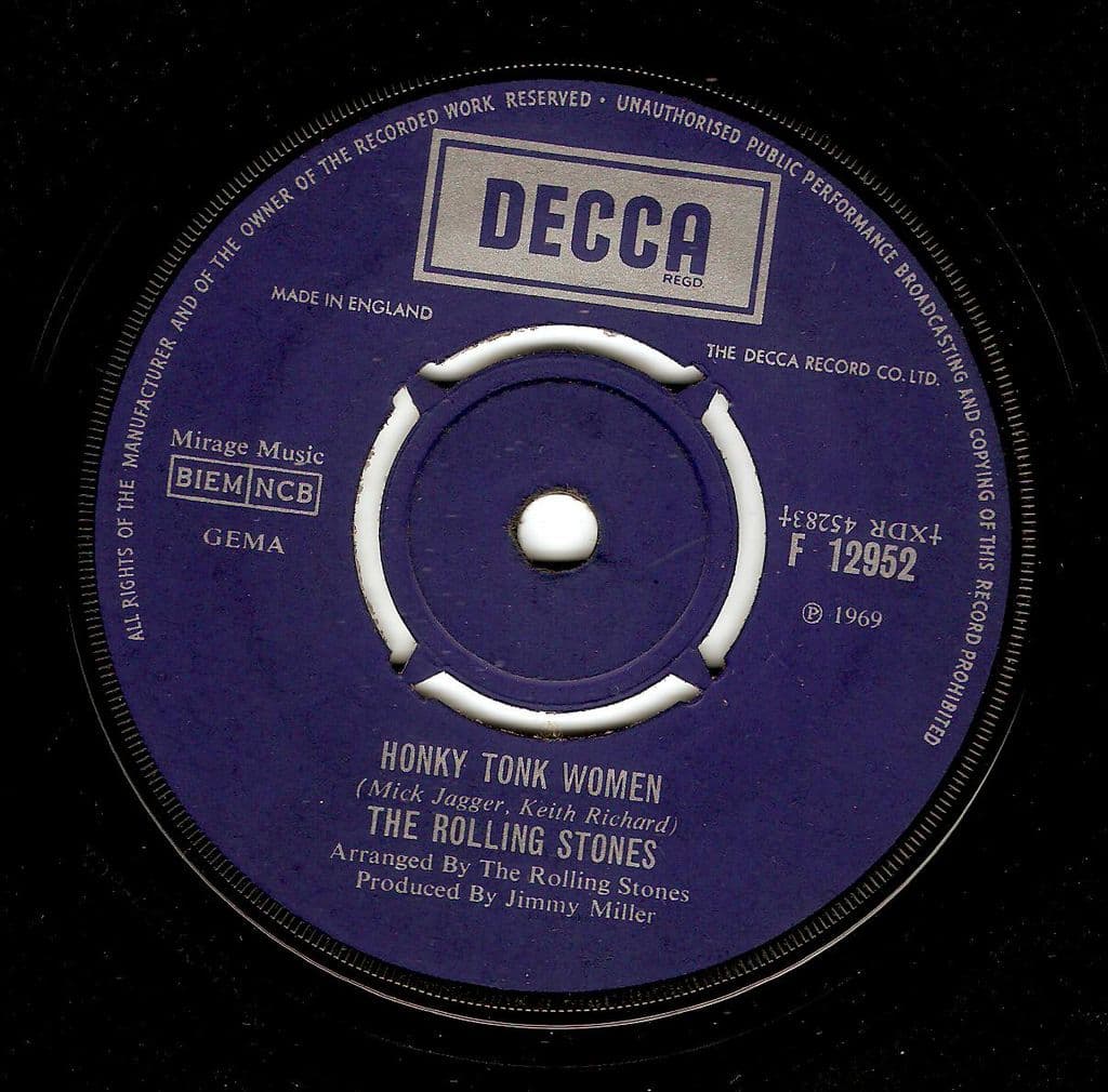 THE ROLLING STONES Honky Tonk Women Vinyl Record 7 Inch Decca 1969