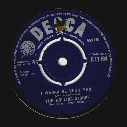 THE ROLLING STONES I Wanna Be Your Man Vinyl Record 7 Inch Decca 1963.