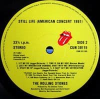 THE ROLLING STONES Still Life (An American Concert 1981) Vinyl Record LP Rolling Stones 1982