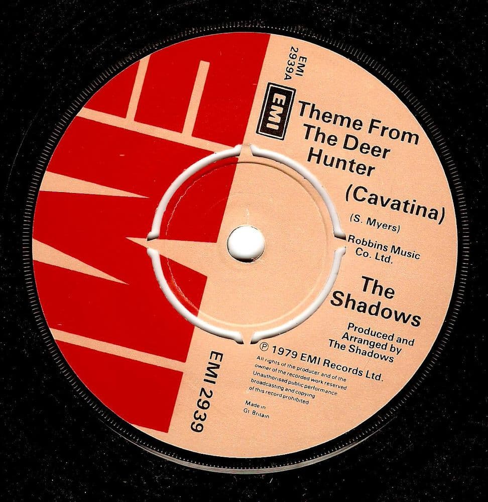 THE SHADOWS Theme From The Deer Hunter Vinyl Record 7 Inch EMI 1979
