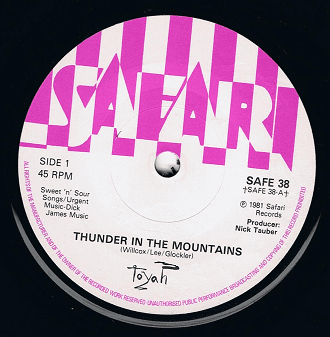 TOYAH Thunder In The Mountains 7" Single Vinyl Record 45rpm Safari 1981