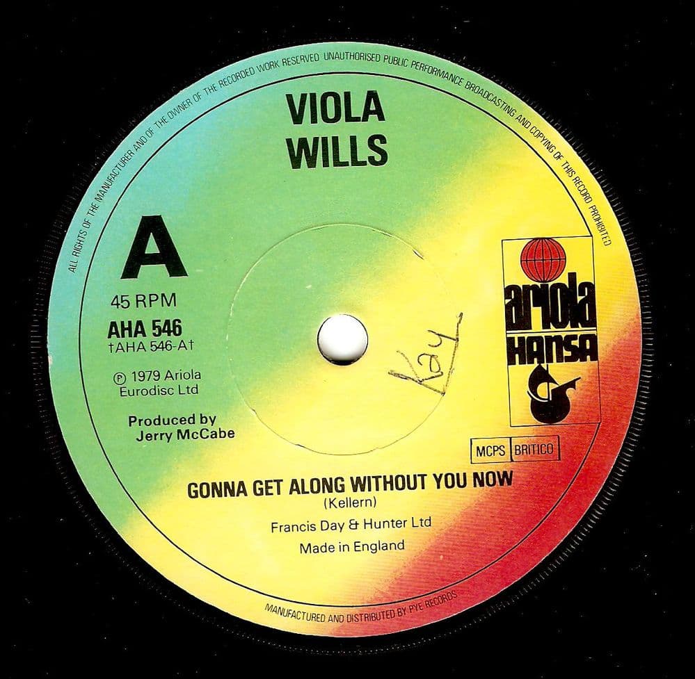 VIOLA WILLS Gonna Get Along Without You Now Vinyl Record 7 Inch Ariola Hansa 1979