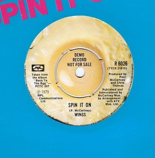 WINGS PAUL McCARTNEY Old Siam Sir Vinyl Record 7 Inch MPL 1979 Demo