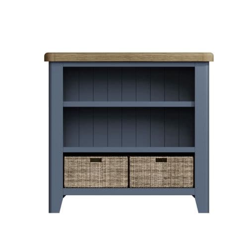 Holmsley Blue Low Wide Bookcase