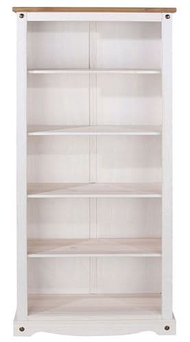Premium Whitewashed Corona Tall Bookcase
