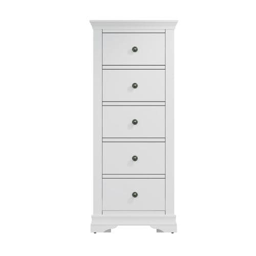 South West White 5 Drawer Wellington Chest