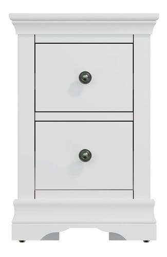 South West White Bedside Cabinet with 2 Drawers