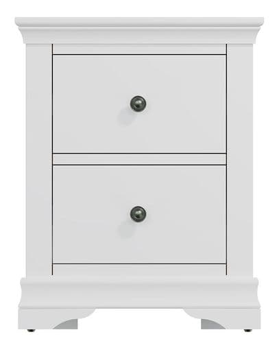 South West White Large Bedside Cabinet with 2 Drawers