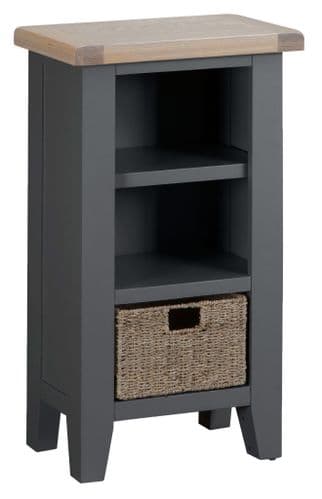 Arundel Charcoal Low Narrow Bookcase