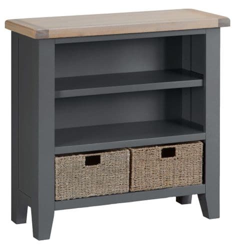 Arundel Charcoal Low Wide Bookcase