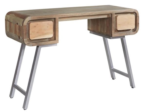 Atlas Desk/ Console Table | Desk with two drawers and metal legs.