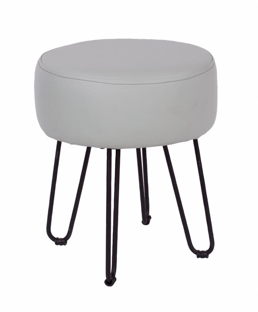 Round Grey Dressing Table Stool With Pu, Round Dressing Table Stool