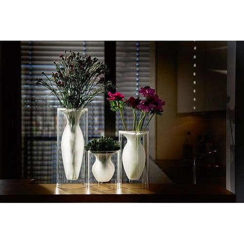 Esmeralda Vases Made From Clear and Frosted Glass