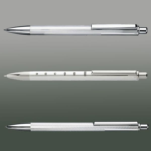 Mens London Sterling Silver Pens in a Choice of Three Designs and with Chrome Gift Box