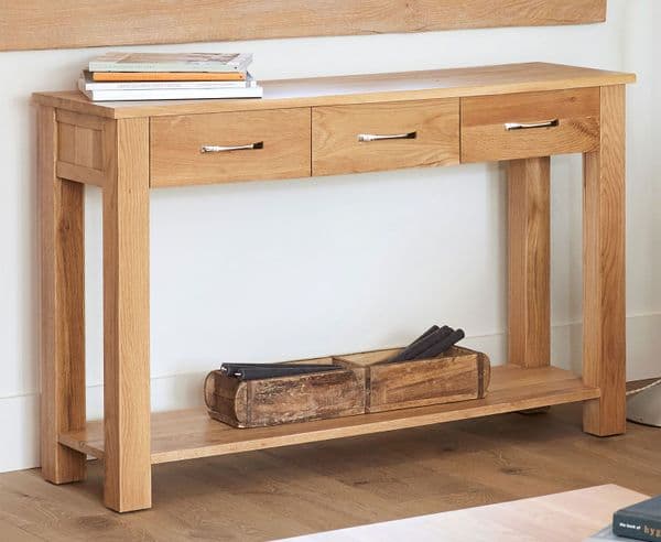 Mobel Oak Console Table | Solid Wood Console | Hall Table