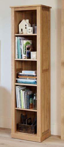 Mobel Oak Tall Narrow Bookcase