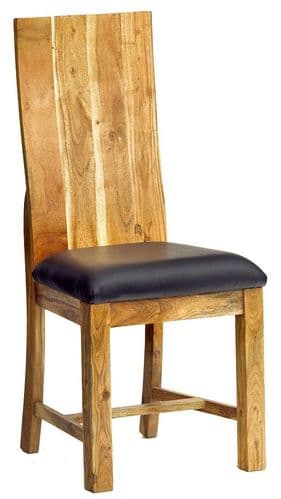 Pair of High Wooden Back Dining Chairs