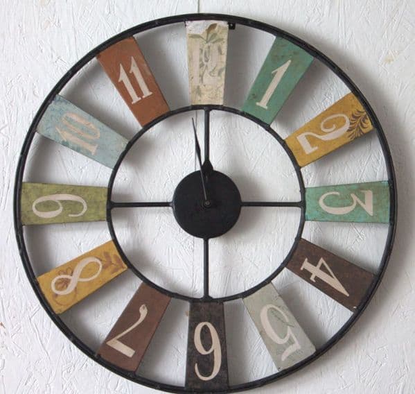 Shabby Chic Skeleton Wall Clock | Open back metal skeleton wall clock with roman numerals.