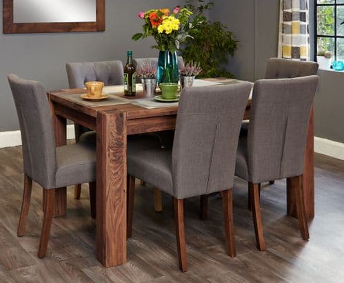Shiro Walnut Small Dining Table and Chair Sets