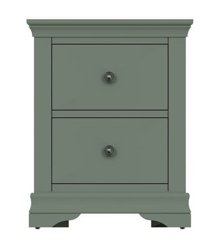 South West Green Large Bedside Cabinet with 2 Drawers