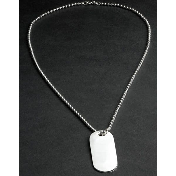 Sterling Silver ID Necklace with Engravable Tag