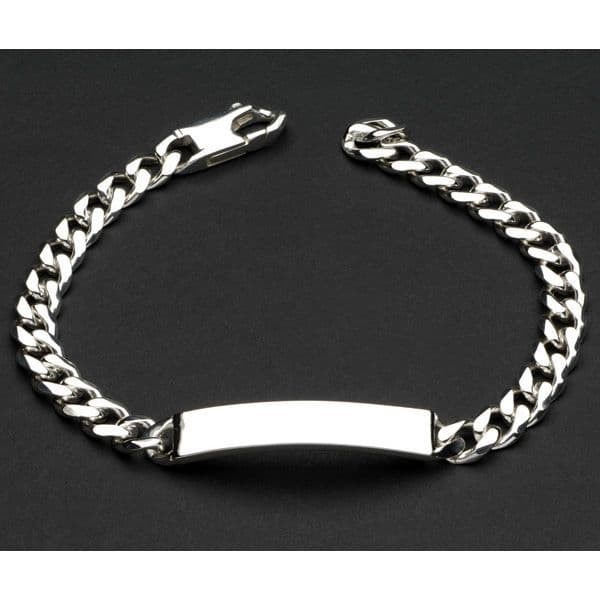 Sterling Silver Identity Bracelet with Gift Box