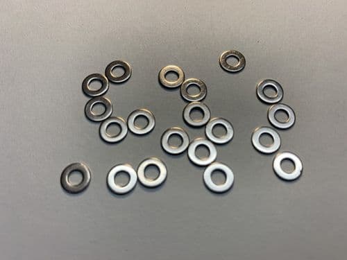 S/Steel washers - 7mm O/D 3mm I/D - pack of 20