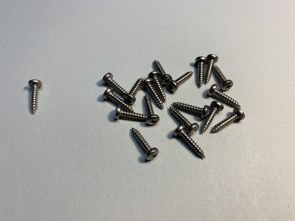 Stainless Steel Screws 2.9 x 13 mm - pack of 20