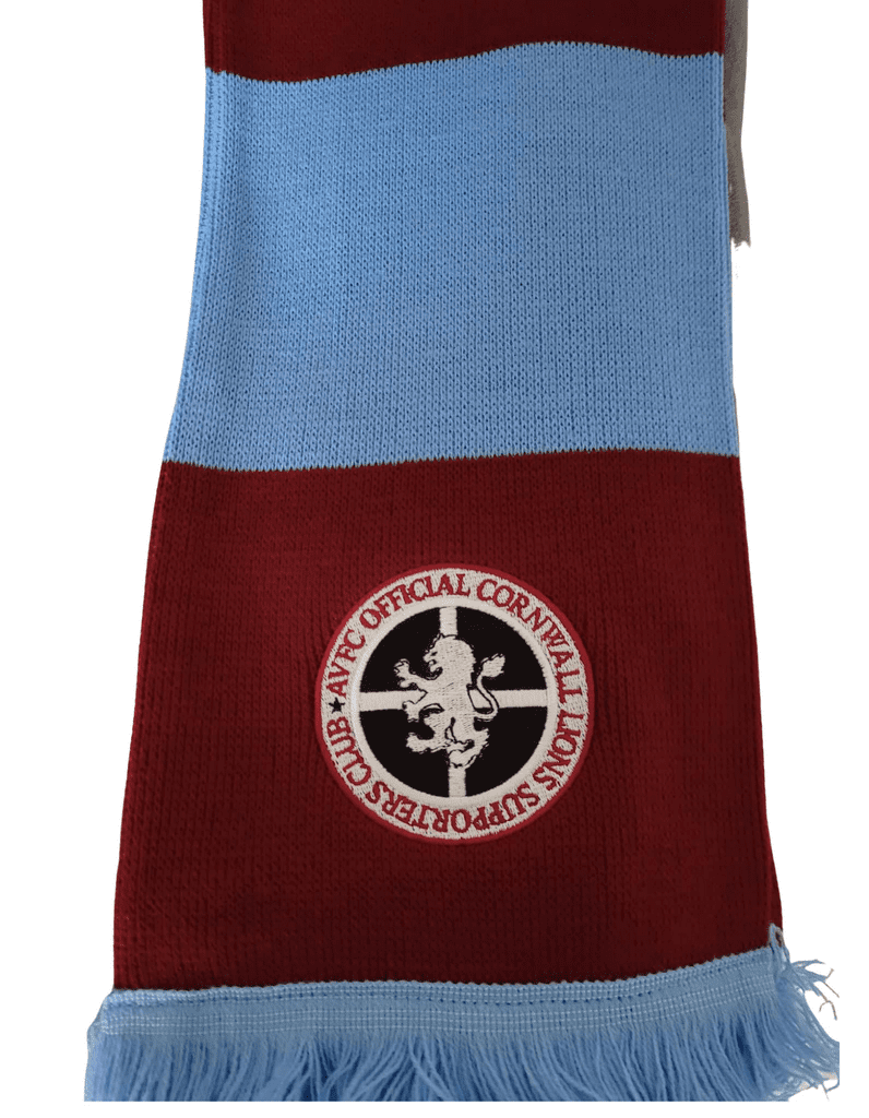 AVFC Official Cornwall lions supporter club scarf
