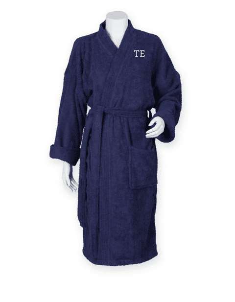 Navy kimono toweling robe