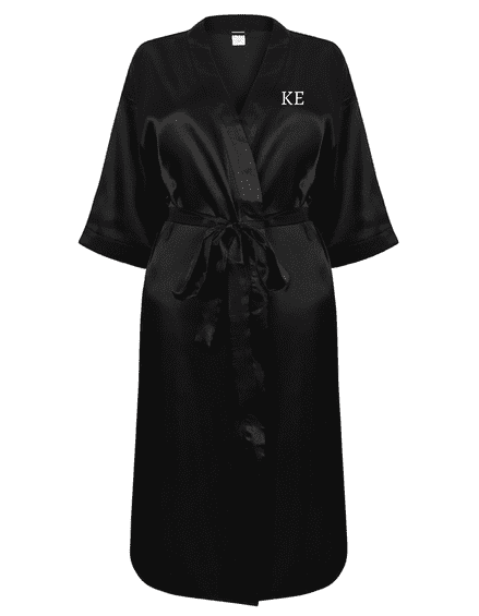 Personalised Black Satin Robe