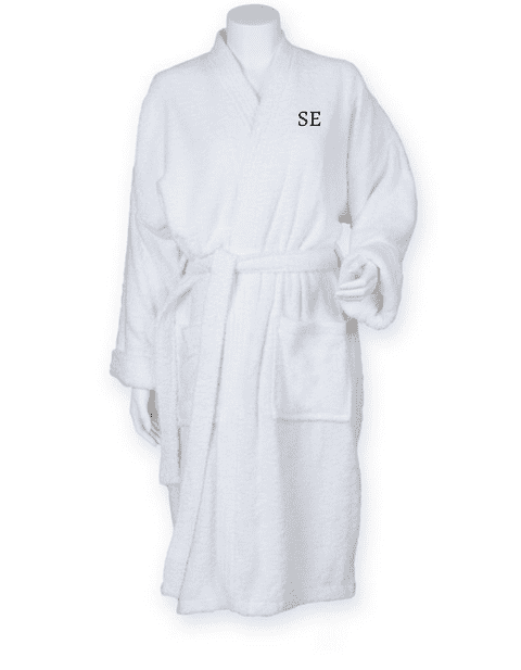 White kimono toweling robe