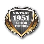 1951 Year Dated Vintage Shield Retro Vinyl Car Motorcycle Cafe Racer Helmet Car Sticker 100x90mm