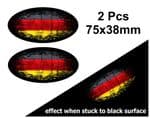 2pcs Fade To Black OVAL Design & Germany German Flag Vinyl Car sticker decal 75x38mm