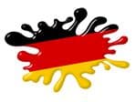 3D Shaded Effect SPLAT Design With Germany German Flag Motif External Vinyl Car Sticker 100x150mm