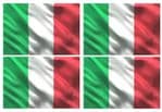 4 Pcs of Italy Italian il Tricolore Flag Motif Vinyl Car Bike Sticker Decals each 90x60mm