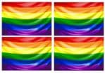 4 Pcs of LGBT Gay Pride Rainbow Flag Motif Vinyl Car Bike Sticker Decals each 90x60mm