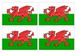 4 Pcs of Wales Welsh Dragon CYMRU Flag Motif Vinyl Car Bike Sticker Decals each 90x60mm
