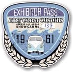 Aged  Vintage 1961 Dated Car Show Exhibitor Pass Design Vinyl Car sticker decal  89x87mm