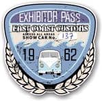 Aged Vintage 1962 Dated Car Show Exhibitor Pass Design Vinyl Car sticker decal  89x87mm