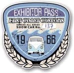 Aged Vintage 1966 Dated Car Show Exhibitor Pass Design Vinyl Car sticker decal  89x87mm