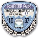 Aged Vintage 1967 Dated Car Show Exhibitor Pass Design Vinyl Car sticker decal  89x87mm