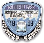 Aged Vintage 1969 Dated Car Show Exhibitor Pass Design Vinyl Car sticker decal  89x87mm