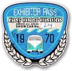 Aged Vintage 1970 Dated Car Show Exhibitor Pass Design Vinyl Car sticker decal  89x87mm