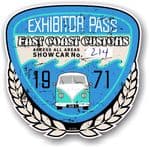 Aged Vintage 1971 Dated Car Show Exhibitor Pass Design Vinyl Car sticker decal  89x87mm