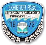 Aged Vintage 1972 Dated Car Show Exhibitor Pass Design Vinyl Car sticker decal  89x87mm