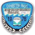 Aged Vintage 1976 Dated Car Show Exhibitor Pass Design Vinyl Car sticker decal  89x87mm